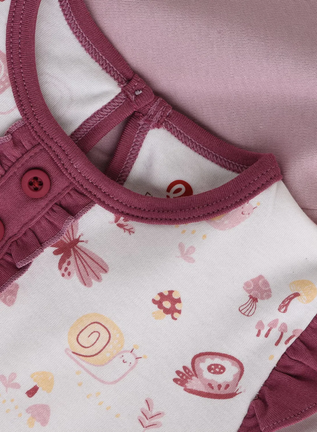 Боди-комбинезон с длинным рукавом и оборками, комплект с леггинсами Elegant Kids, розовый — фото 4