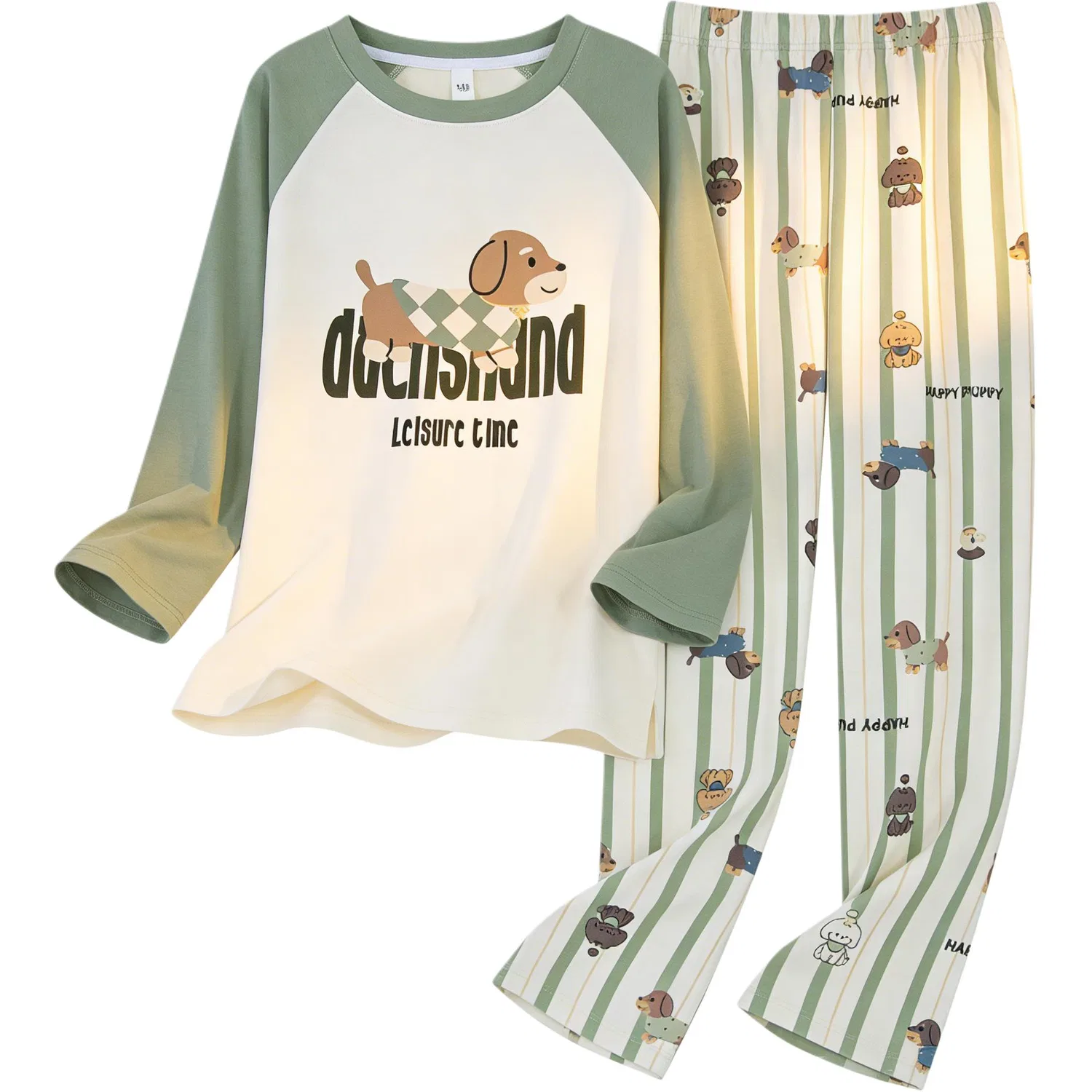 Детский комплект пижам Pure Cotton Long-Sleeved Pants, Red bean, Цвет Hank Dog