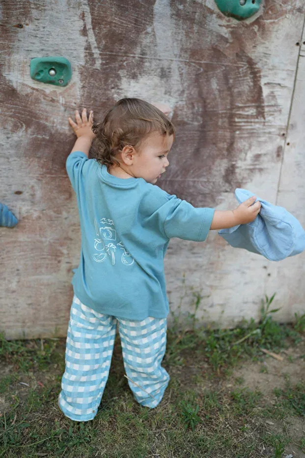 Детские брюки для девочек в клетку Dodo'S Baby, Blue — фото 2