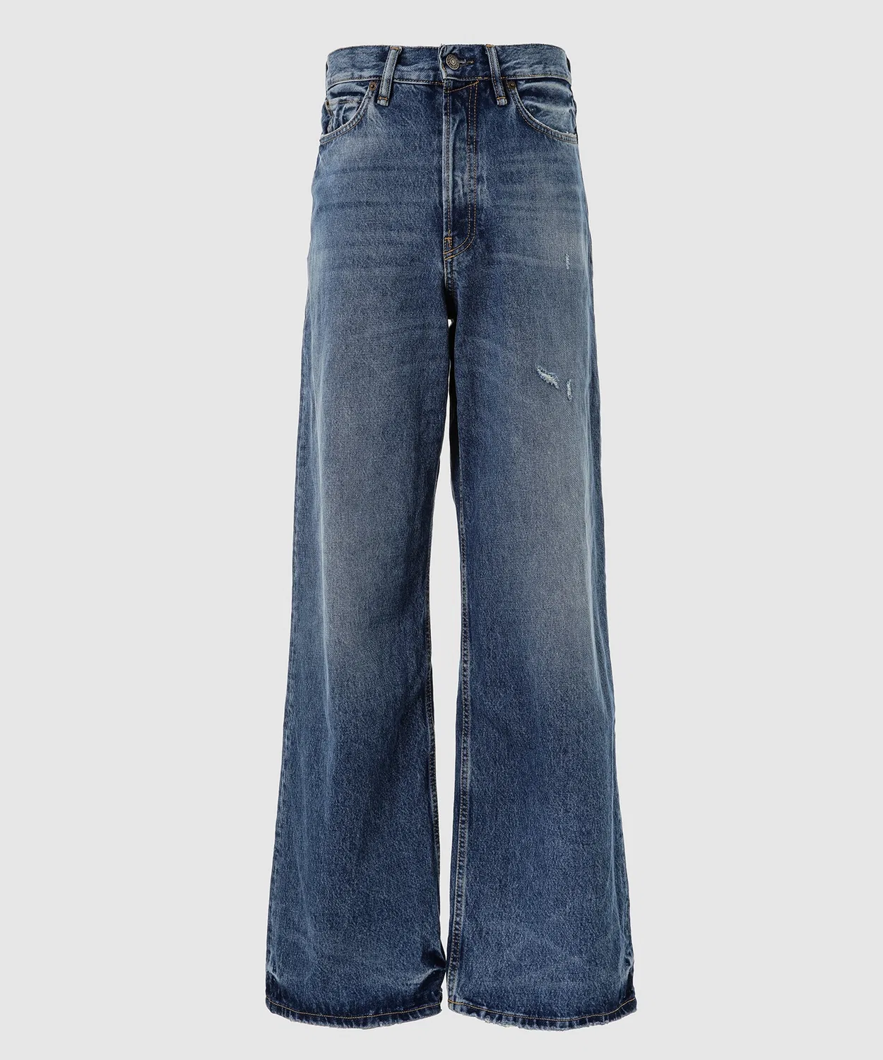Мужские джинсы из нестрейчевого денима с эффектом поношенности 1981 Acne Studios, Vintage Blue