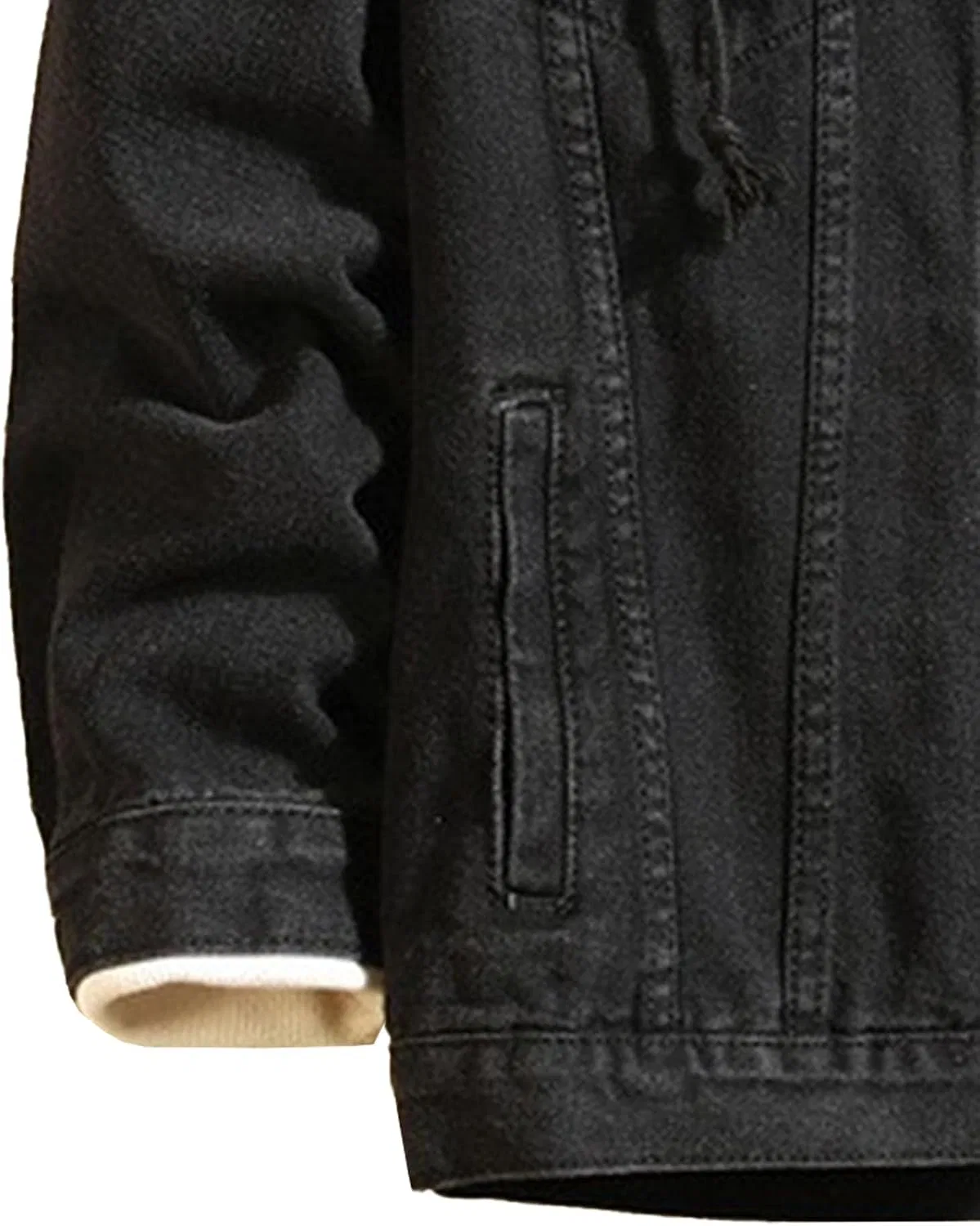 Мужская джинсовая куртка с капюшоном, Slim Fit, чёрный — фото 4