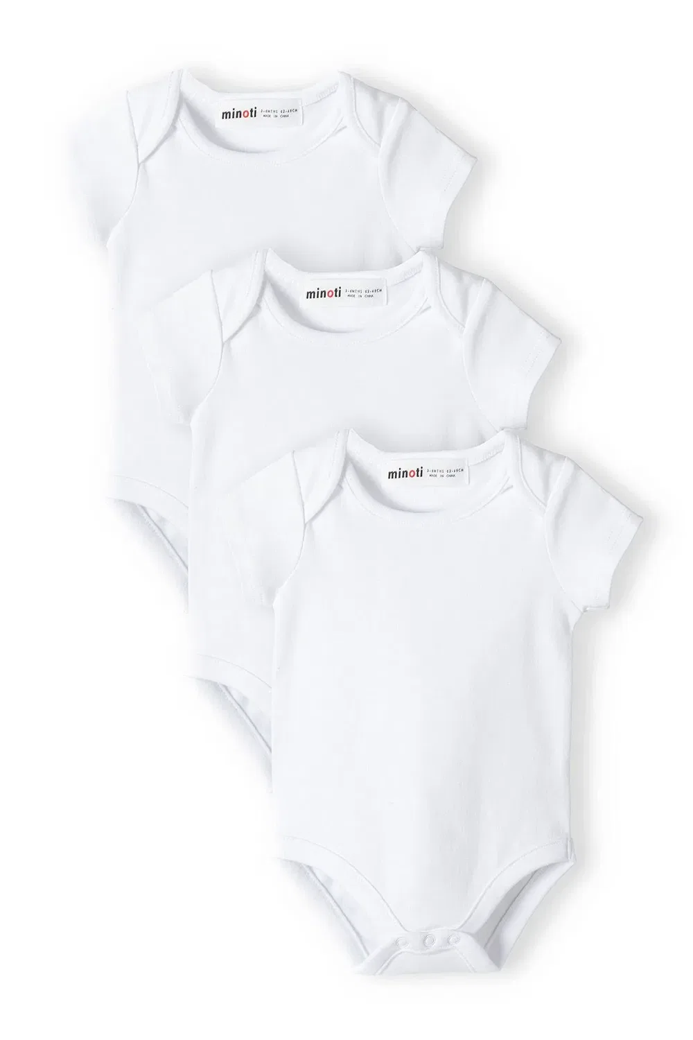 Комплект боди с коротким рукавом 3 шт. 13babybasic Minoti, белый