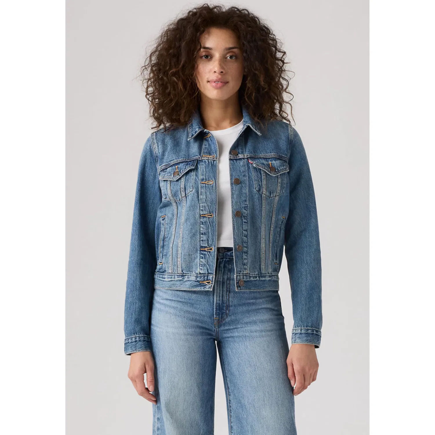 Женская джинсовая куртка Original Trucker Levi's, Soft As Butter Dark — фото 2