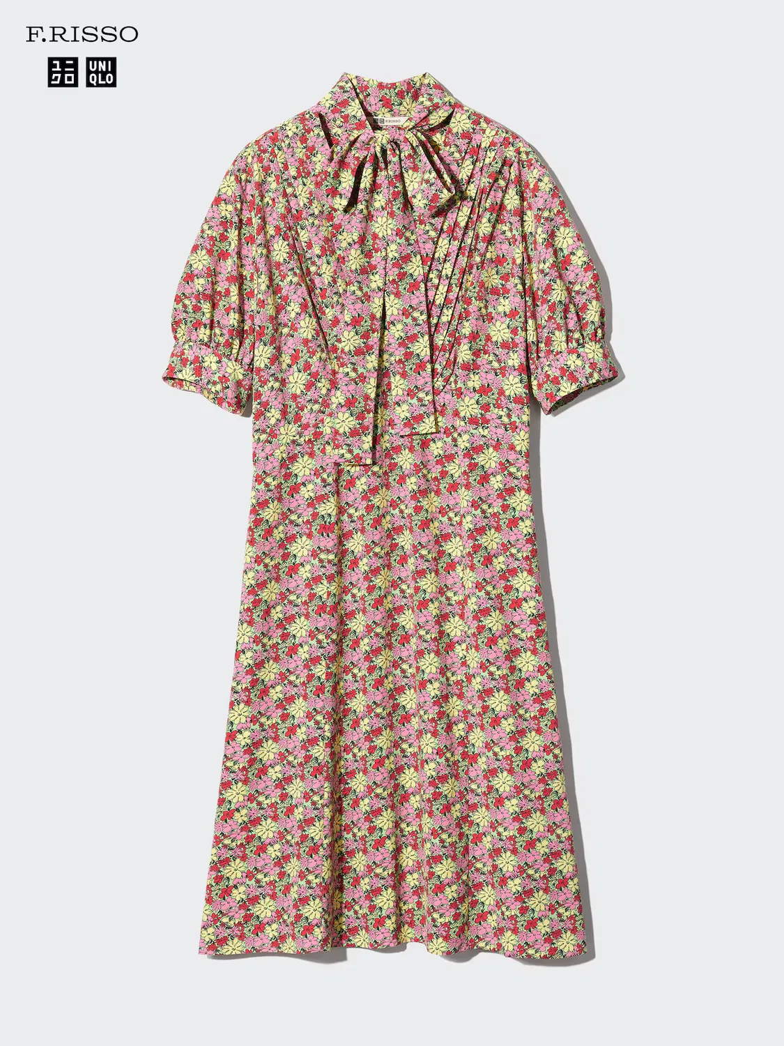 Платье Uniqlo, женское, с бантом, красный — фото 4