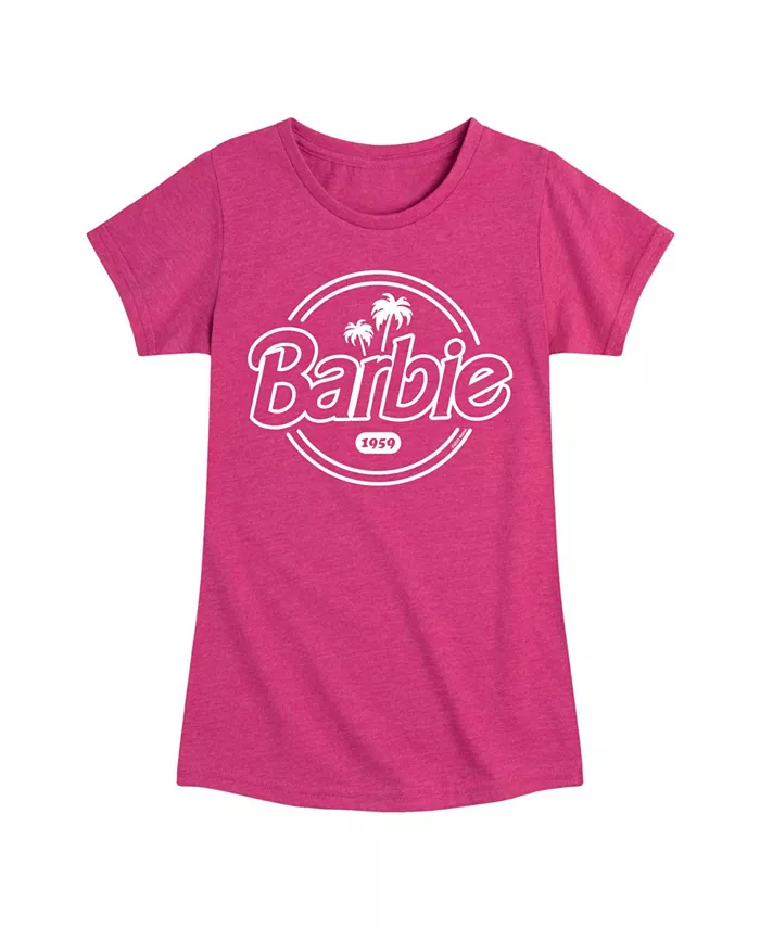 

Футболка с коротким рукавом Big Girls с принтом в виде пальм и логотипом Barbie, розовый