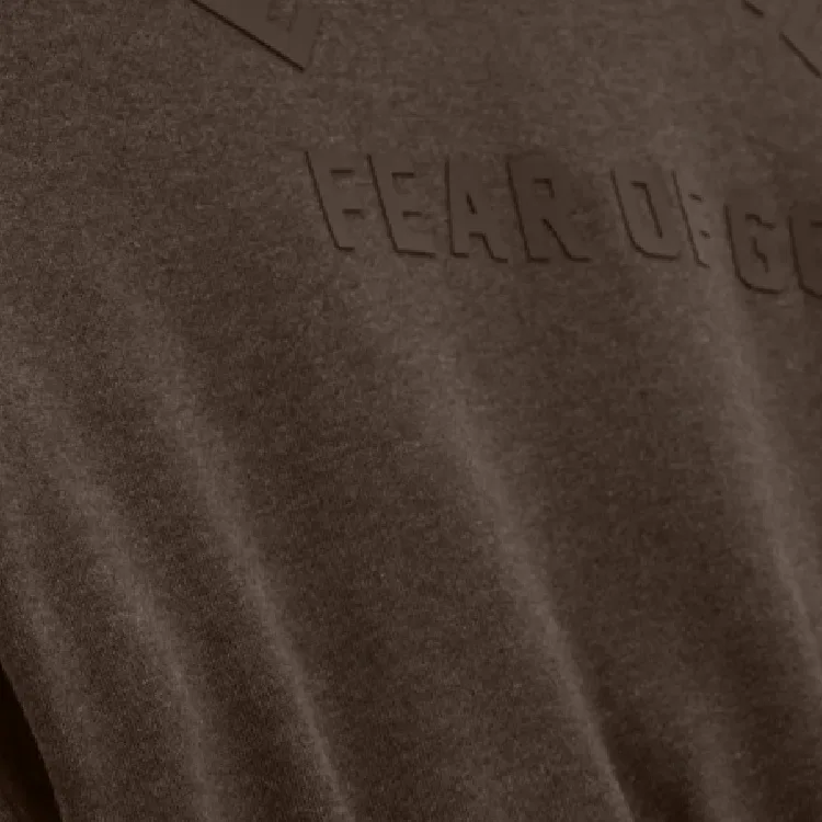 Детское худи из нейлонового флиса Fear Of God Essentials, Cedar Wood/Wood/Heather Wood — фото 4