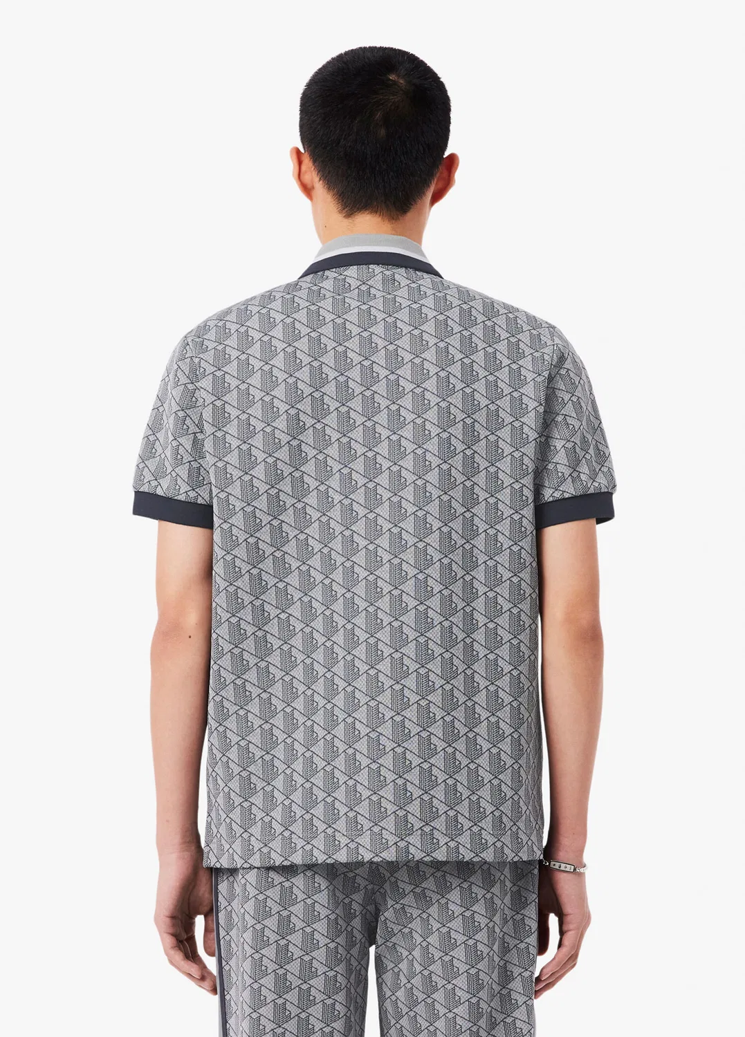 Футболка поло Monogram Classic Fit Lacoste, Grey — фото 2