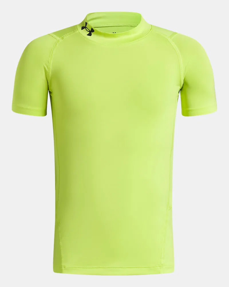 Футболка с коротким рукавом и высоким воротом HeatGear Mock UnderArmour, Green Citrine/Black — фото 4