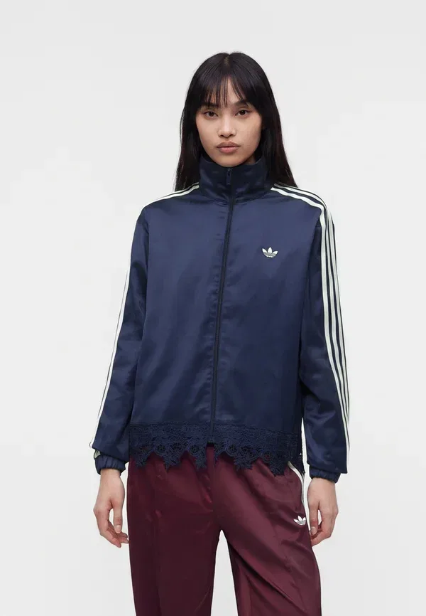 Атласная кружевная куртка "Жар-птица" - тренировочная куртка Adidas Originals, индиго