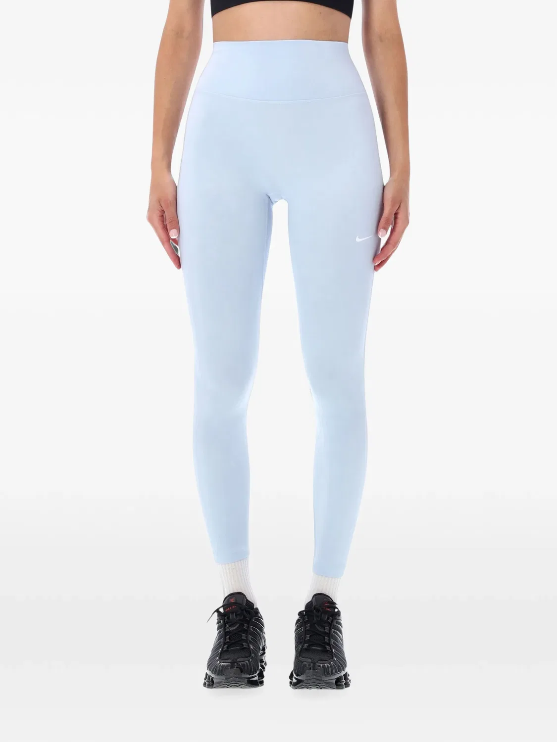 Леггинсы с завышенной талией и логотипом Nike, синий