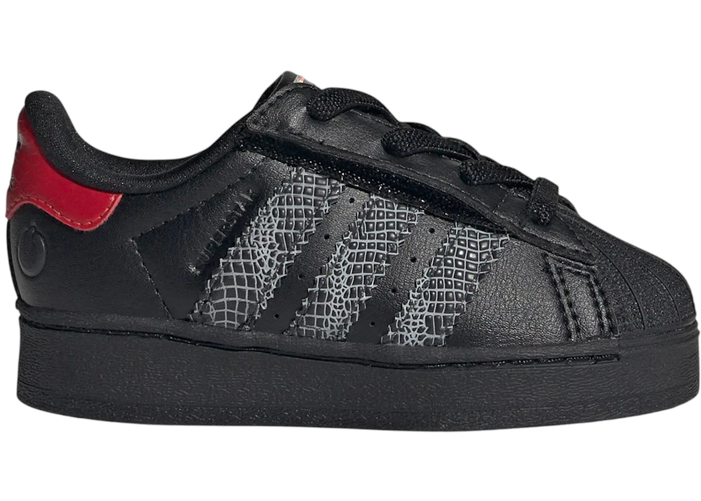 Детские кроссовки Lifestyle с подсветкой Adidas Superstar LED Lights Comfort Closure, Core Black Core Black Red