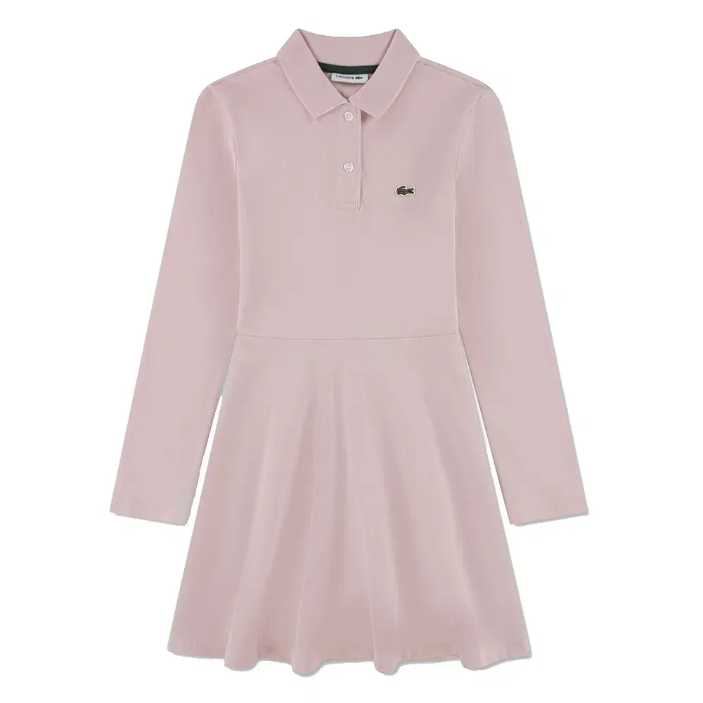 Платье с длинным рукавом Lacoste Kids, розовый