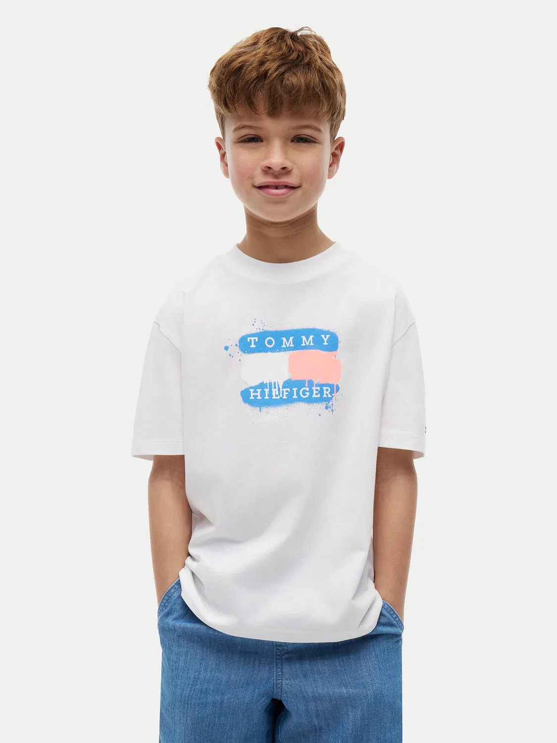Футболка стандартного кроя для мальчика Graffiti Tommy Hilfiger, белый