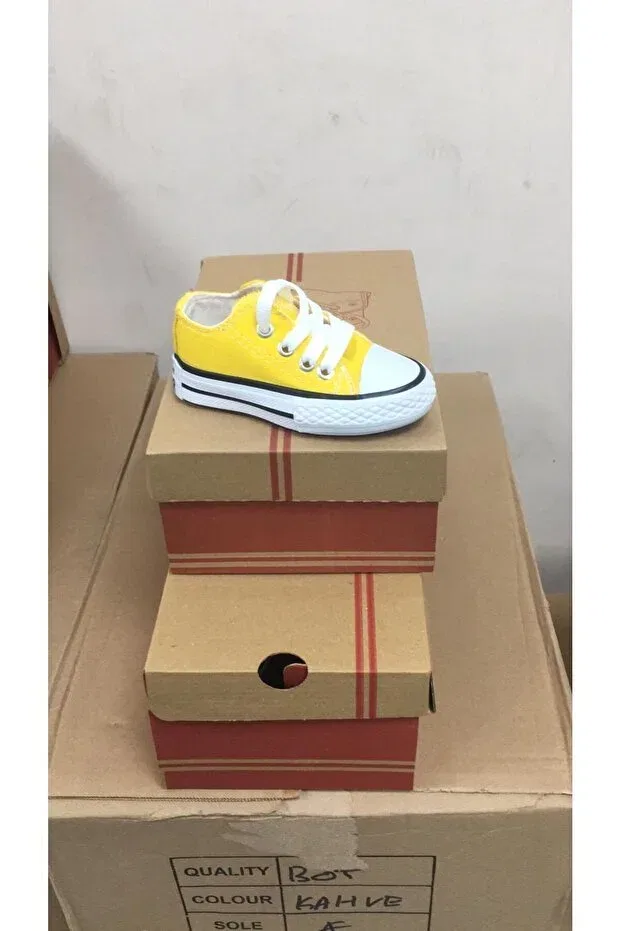 Детские кеды для девочек джинсовые Rabellashoes, Yellow — фото 2