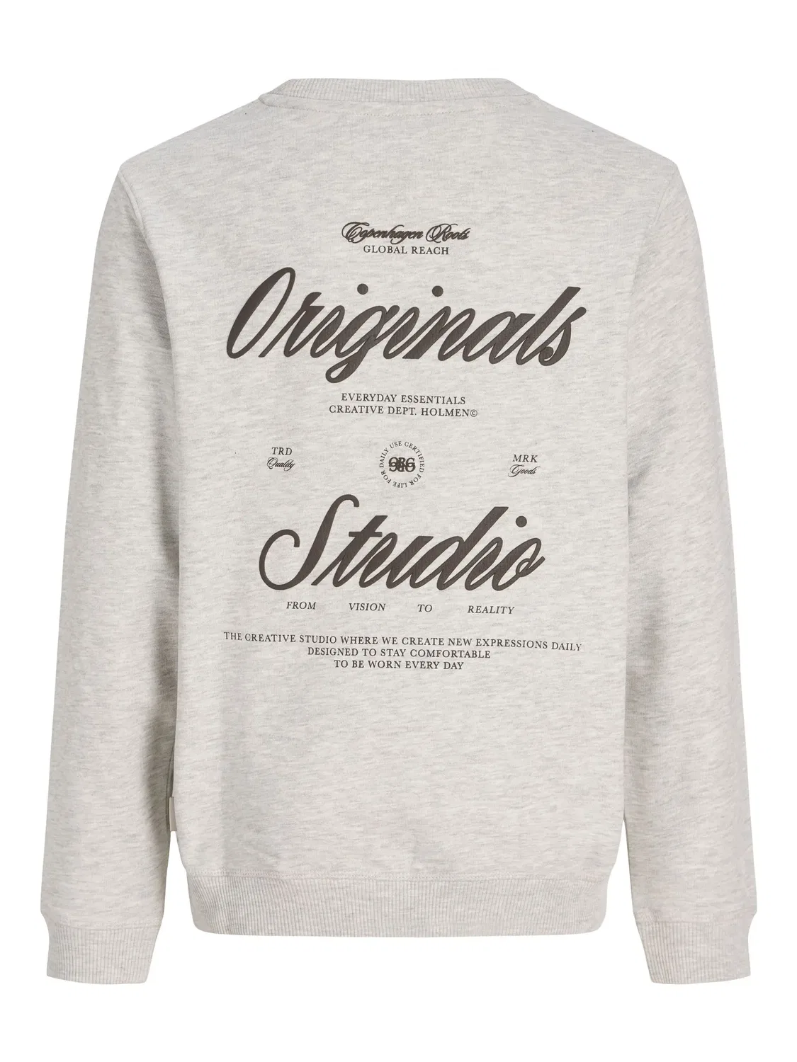 Свитшот меланжевый Jack & Jones Junior, белый — фото 2
