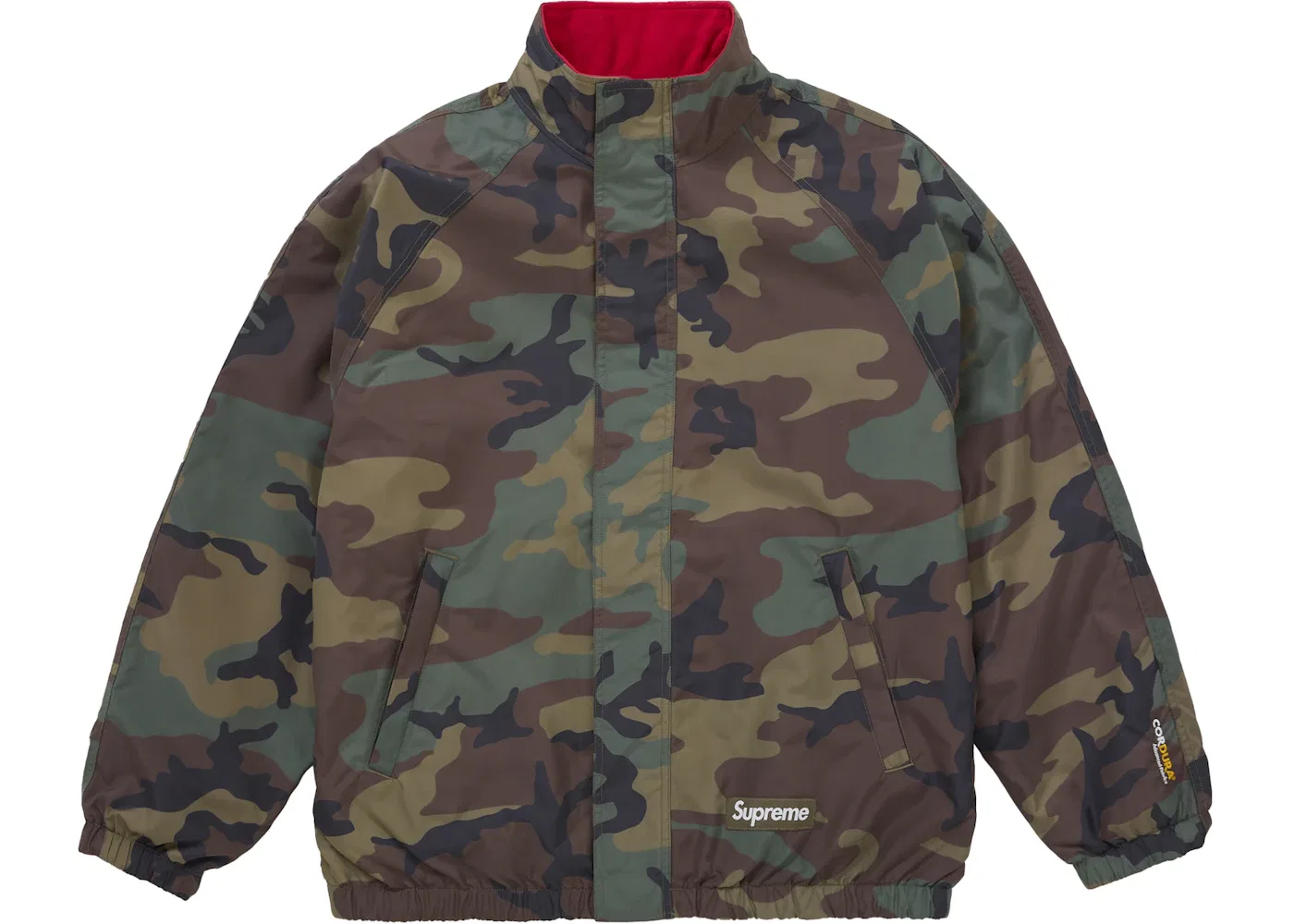 Мужская куртка-бомбер из флиса с камуфляжным принтом Supreme Polartec Reversible Track Jacket Woodland Camo, Woodland Camo