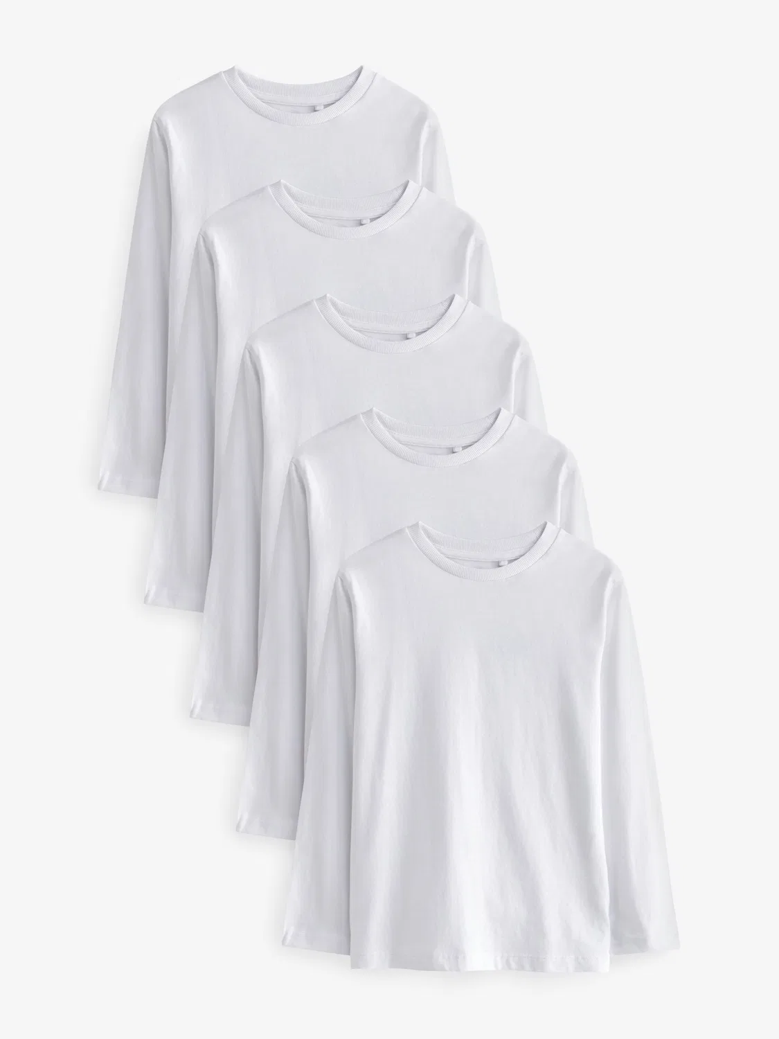 Футболка с длинным рукавом, набор 5 шт, White Next, белый