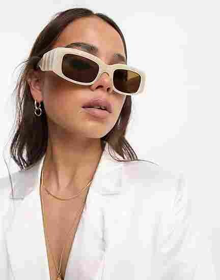 

Солнцезащитные очки Asos Design Mid Square, белый