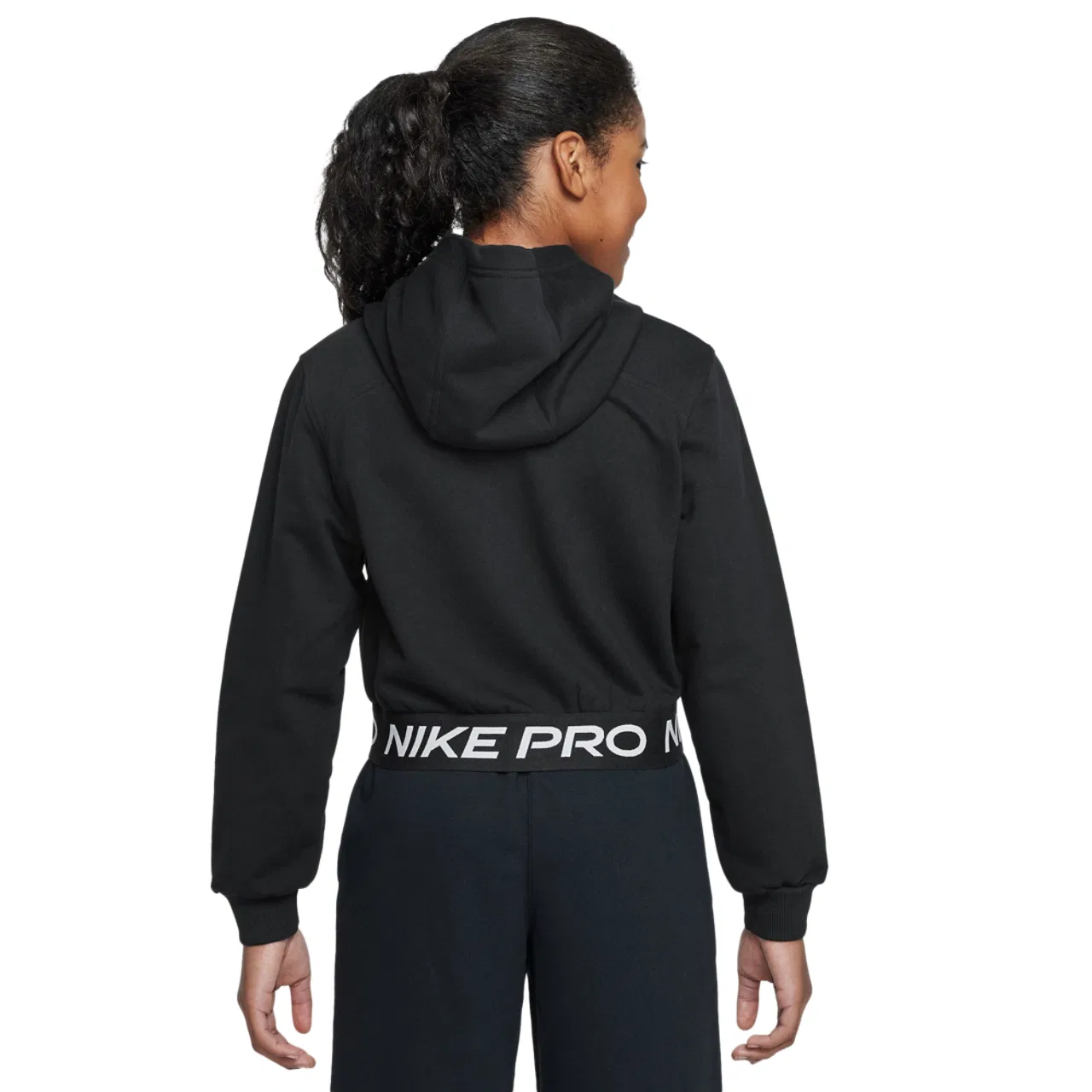 Худи для мальчиков Dri-FIT Full-Zip Fleece Nike, черный/белый — фото 2