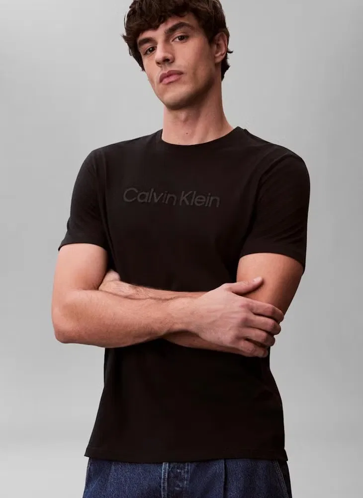 Футболка с принтом и логотипом Graphic logo Calvin Klein, черный — фото 3