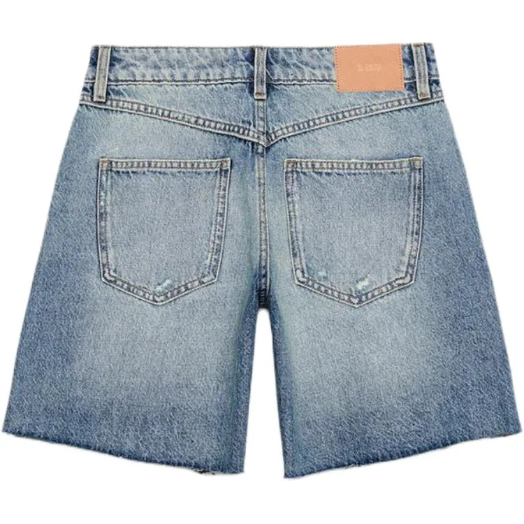 Женские джинсовые шорты Medium Blue ZARA, Medium Blue — фото 3