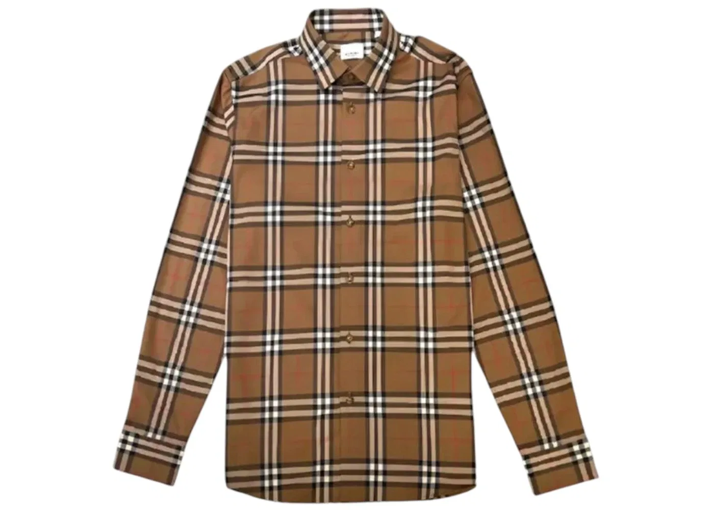 Мужская рубашка с длинным рукавом в клетку Classic Checked Burberry, цвет Taupe Brown/Archive Beige