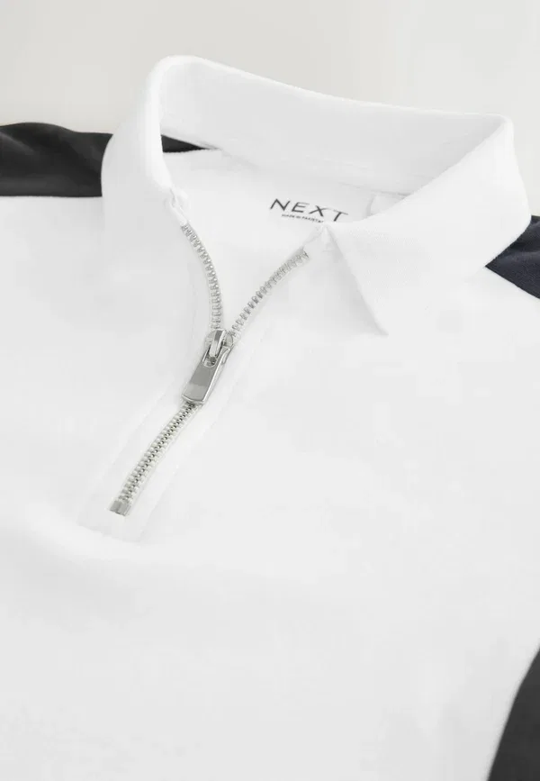Поло с коротким рукавом Regular Fit Next black, tan, white, белый/черный/коричневый — фото 2