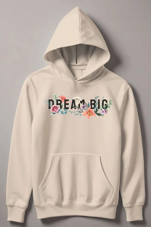 Детское худи для девочек с принтом Flowers Dream Big Myada, Beige