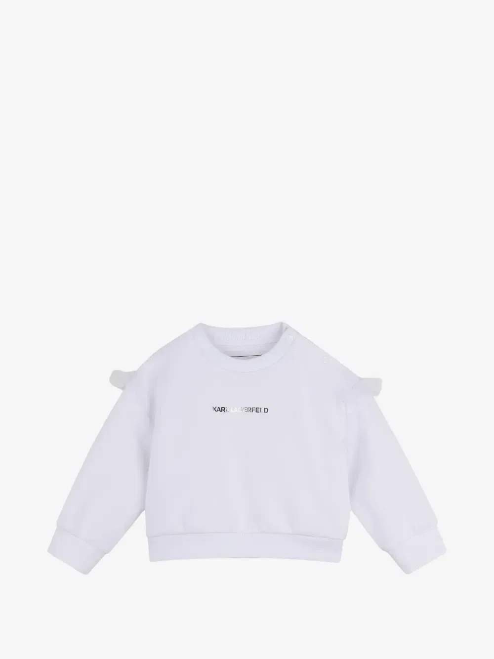 Комплект из толстовки и юбки с логотипом и вставками Karl Lagerfeld Kids, белый — фото 3