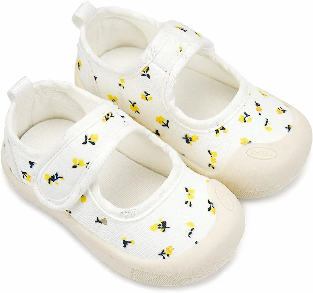 Детские кеды для девочек из холста с моделью Mary Jane OAISNIT, Yellow — фото 4