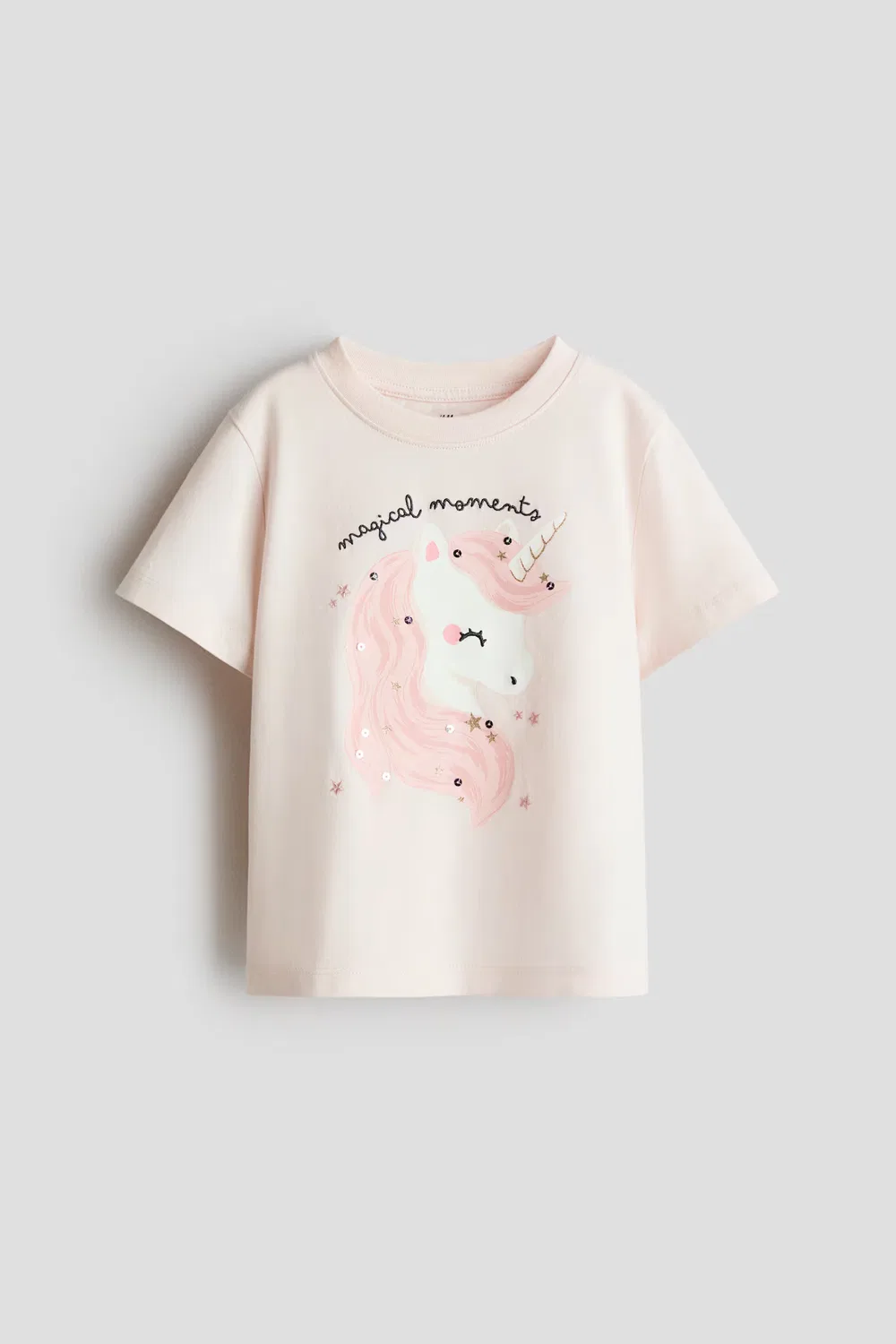 Футболка с рисунком H&M, Puderrosa/Einhorn