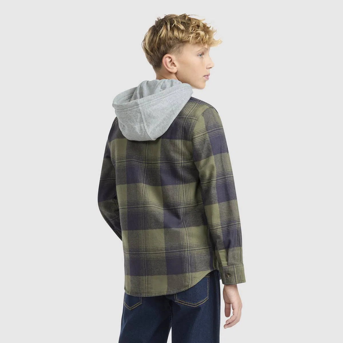Клетчатая фланелевая рубашка для мальчиков 8-20 лет Levi's, Deep Lichen Green - Green — фото 3
