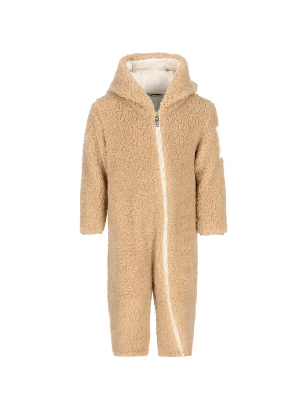 Комбинезон с капюшоном Teddy-texture Moncler Enfant, коричневый