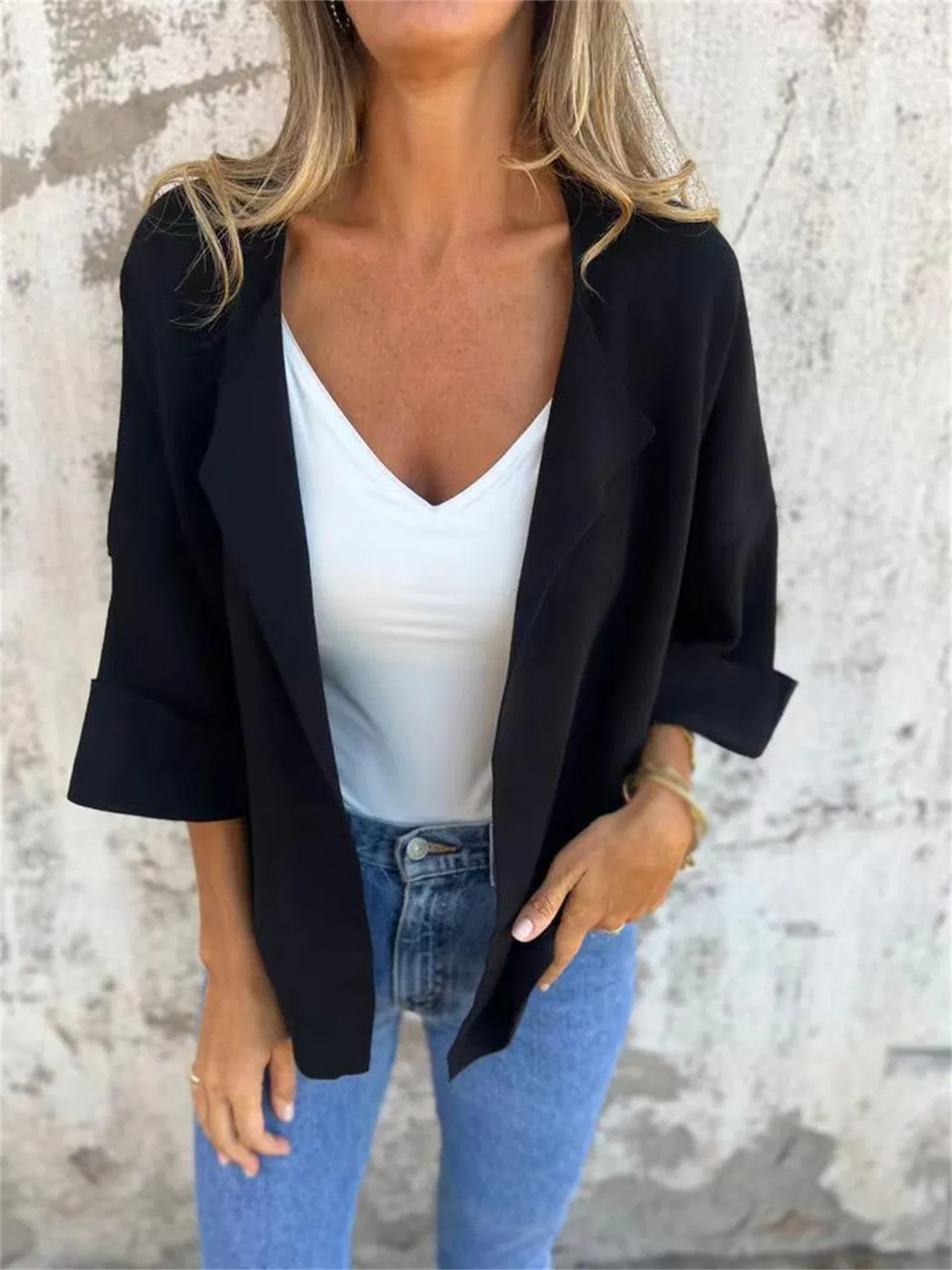 Женское пальто без пуговиц из искусственной замши Solido Moda Donna, cachi — фото 2