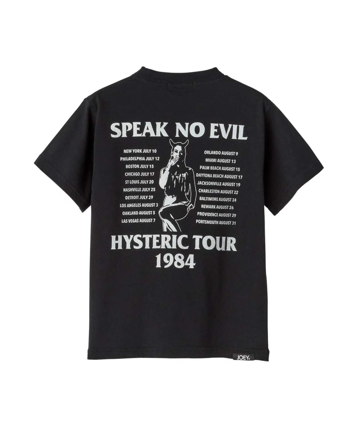 Детская футболка с коротким рукавом с принтом HG Tour 1984 JOEY HYSTERIC, White — фото 3