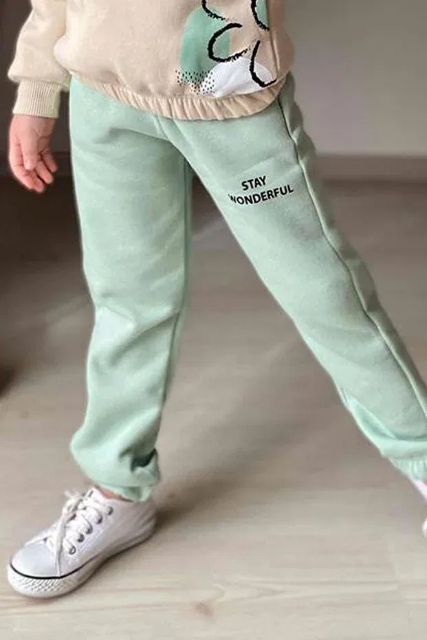 Детский спортивный комплект для девочек с принтом Basics Riccotarz, Green — фото 4