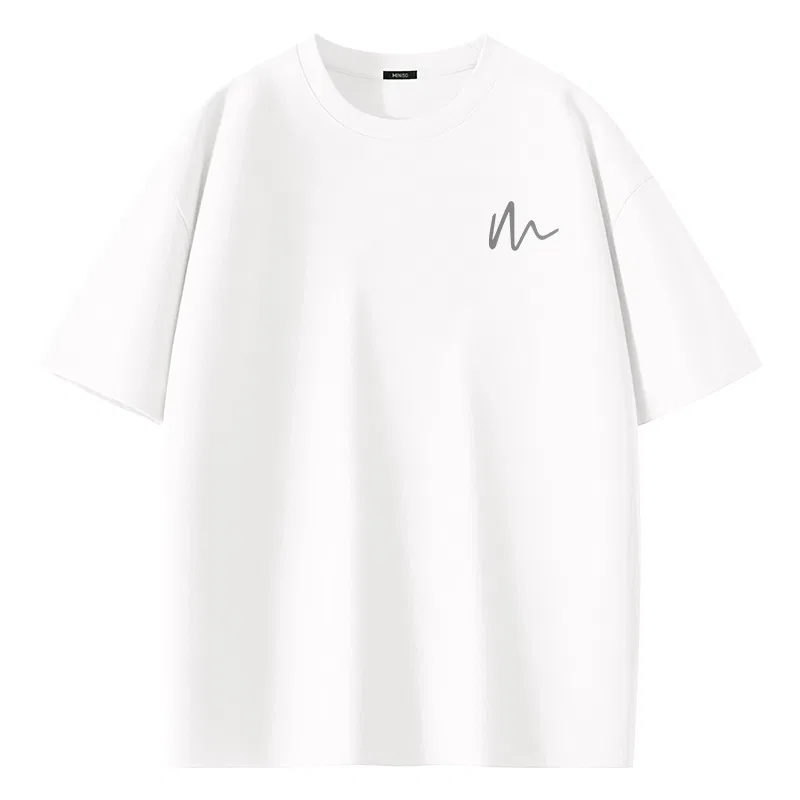 Детская футболка хлопковая Free Line Chest Logo MINISO, Palm Green — фото 3