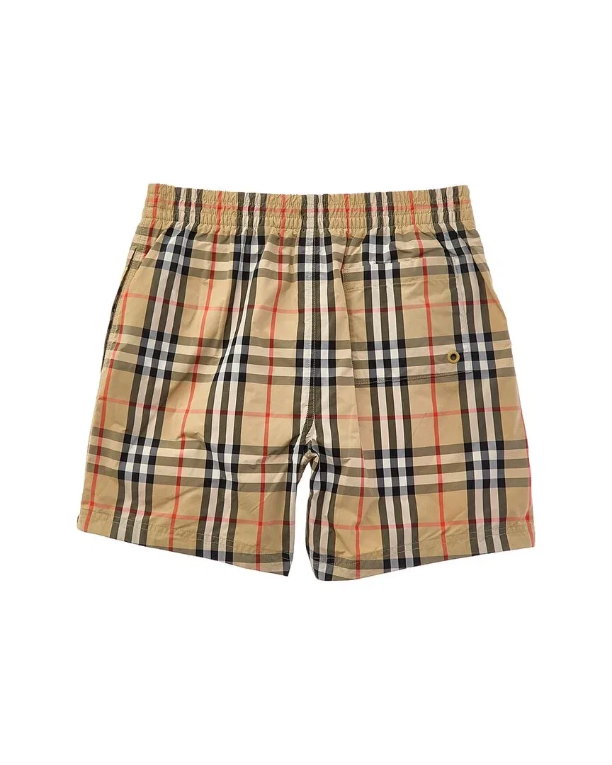 Детские шорты для плавания с эластичным поясом Burberry Check, коричневый — фото 2