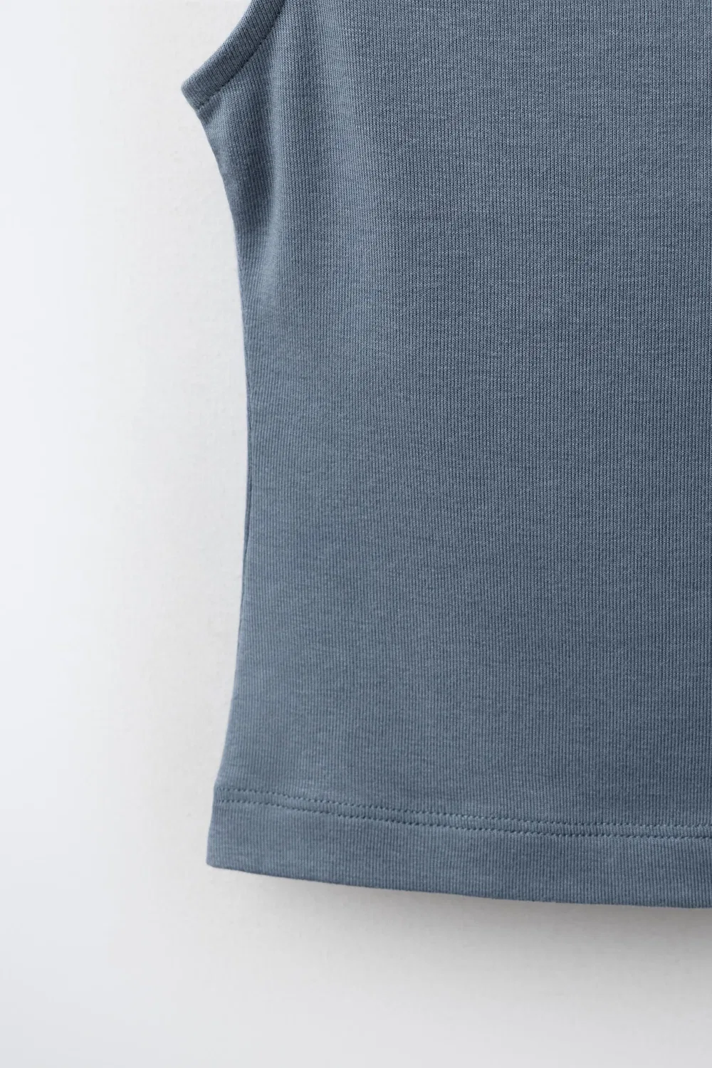 Топ без рукавов из хлопка и модала ZARA, Blue — фото 4