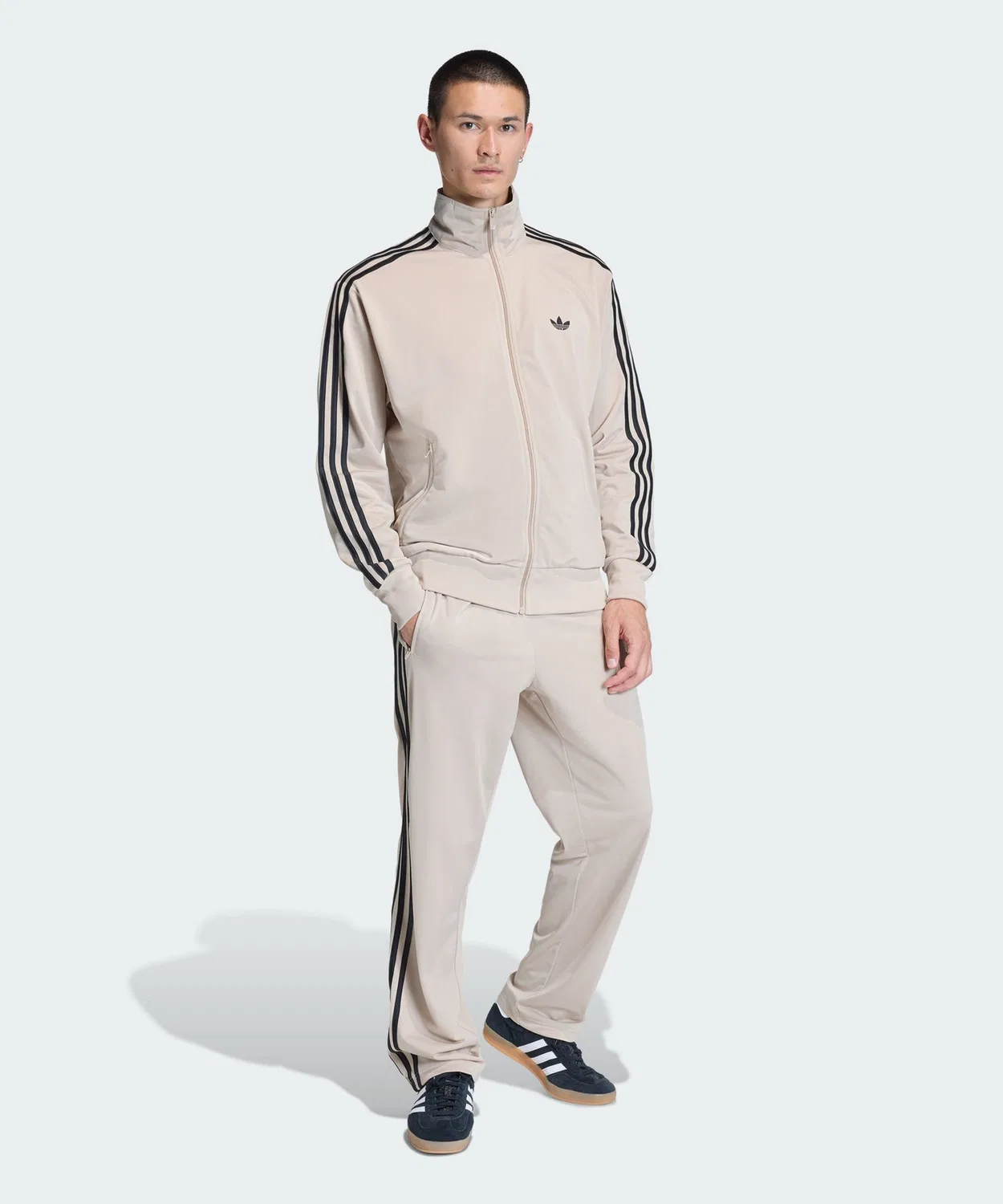 Мужская куртка-олимпийка с длинным рукавомFirebird Track Top Adidas, Beige — фото 3