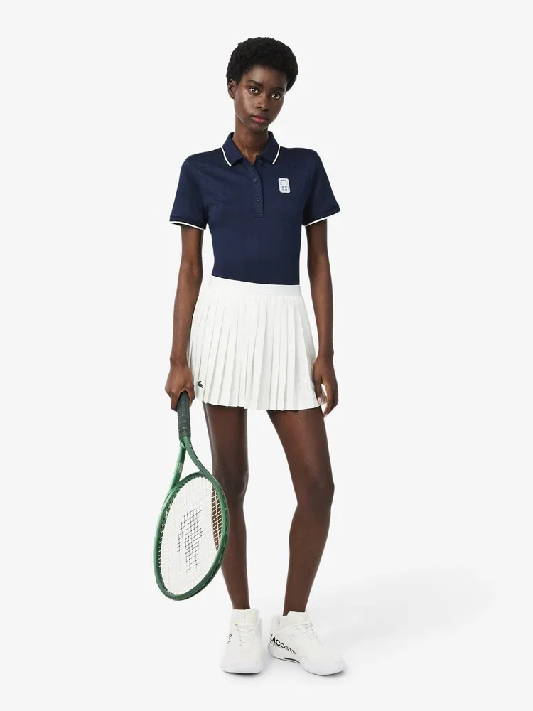Футболка поло LACOSTE Tennis Heritage, V-образный вырез, Navy — фото 4