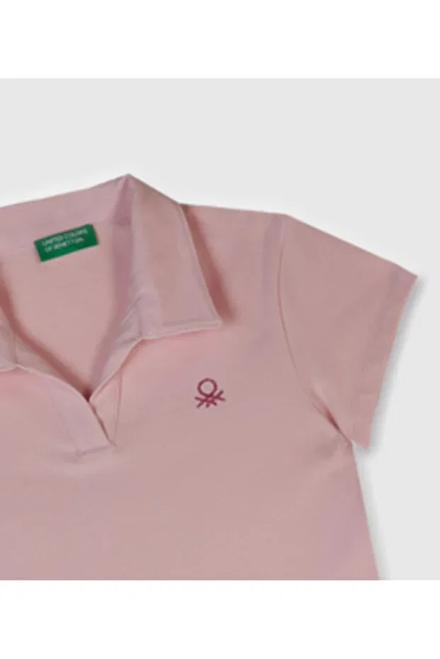 Детская футболка для девочек с коротким рукавом Benetton, Pink — фото 3