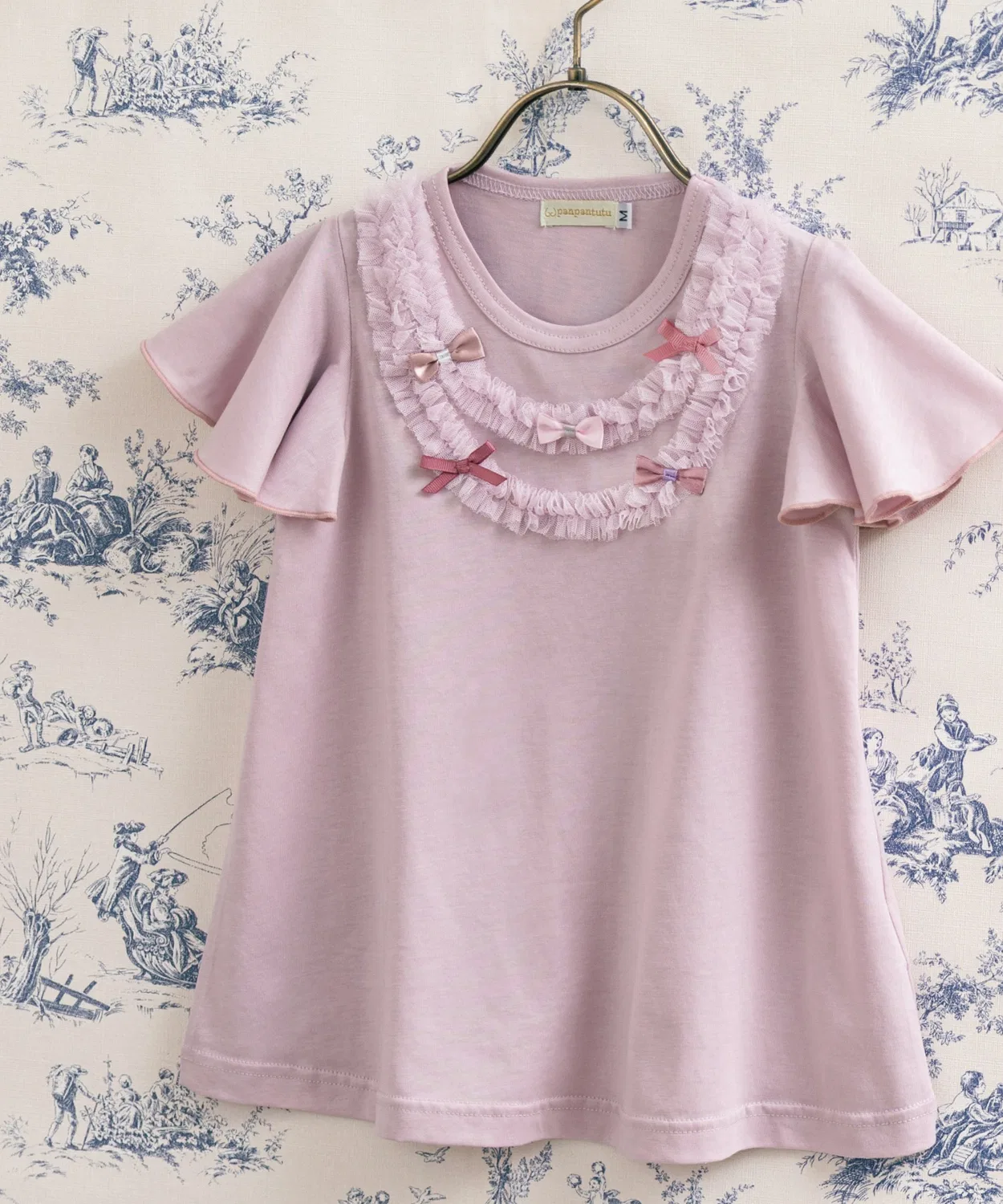 Детская туника-украшение с длинным рукавом модель Jewelry, panpantutu, Baby Pink