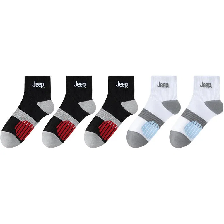 Детские носки с принтом Jeep, Black 3+White 2