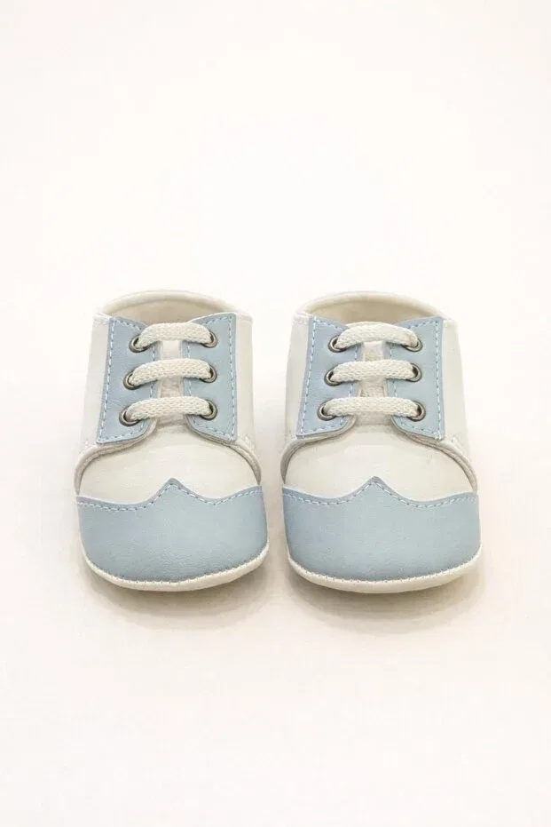 Детские ботинки для девочек кожаные Glam Minissa Baby Kids, Blue And White — фото 2