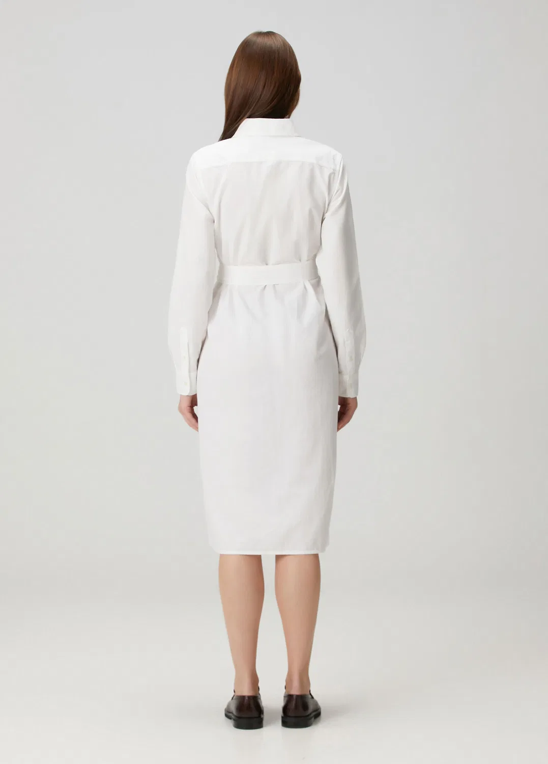 Платье-рубашка миди Polo Ralph Lauren, white — фото 4
