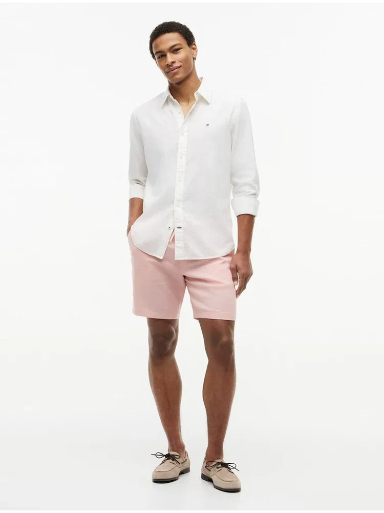 Шорты Dover Fit из смесового льна TOMMY HILFIGER, Pink