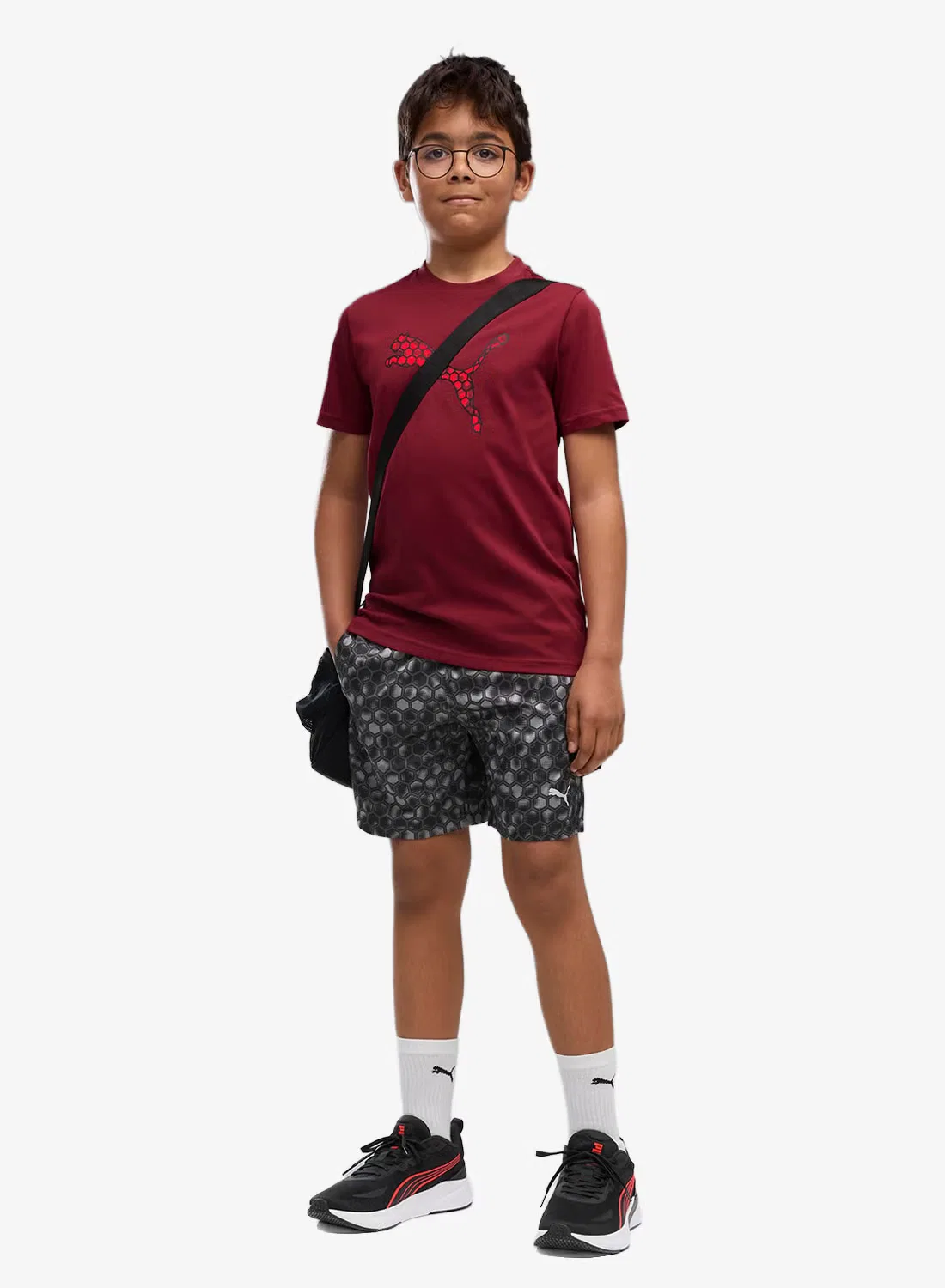 Футболка с крупным принтом Youth Active Big Graphic Puma, гранатовый — фото 3