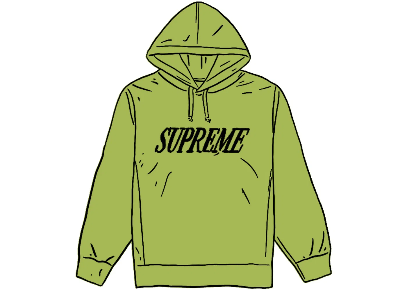 Мужской худи с принтом Crossover Hooded Sweatshirt Supreme, Lime