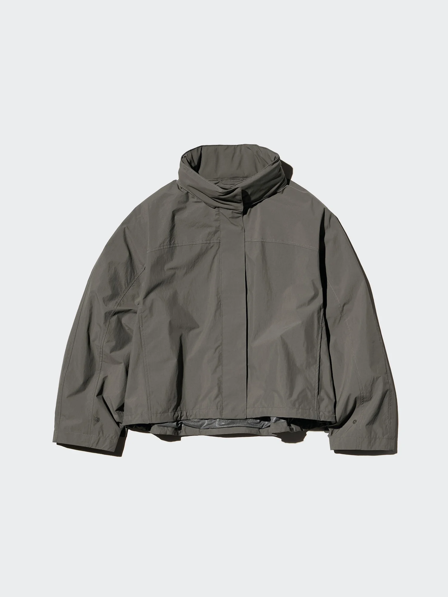 Женская ветровка Uniqlo Stand Collar, оливковый — фото 2